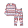 thumbnail image 1 of Bingfone Men's Pajama Set 2 Piece Loungewear PJs, Long Sleeve with Pajama Pants-red blue Snow Mountain, 1 of 7