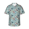 thumbnail image 1 of Bingfone Men's Short Sleeve Button Down Shirts Hawaiian Animal Dog Printed Beach Shirt, 1 of 7