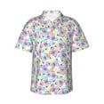 thumbnail image 1 of Bingfone Men's Short Sleeve Button Down Shirts Hawaiian Butterflies on Polka Dots Printed Beach Shirt, 1 of 7