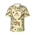 thumbnail image 1 of Bingfone Men's Short Sleeve Button Down Shirts Hawaiian Cartoon Dinosaurs Printed Beach Shirt, 1 of 7