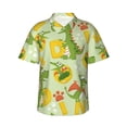 thumbnail image 1 of Bingfone Men's Short Sleeve Button Down Shirts Hawaiian Cartoon Dinosaurs Printed Beach Shirt, 1 of 7