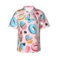 thumbnail image 1 of Bingfone Men's Short Sleeve Button Down Shirts Hawaiian Cupcakes and Donuts Printed Beach Shirt, 1 of 7