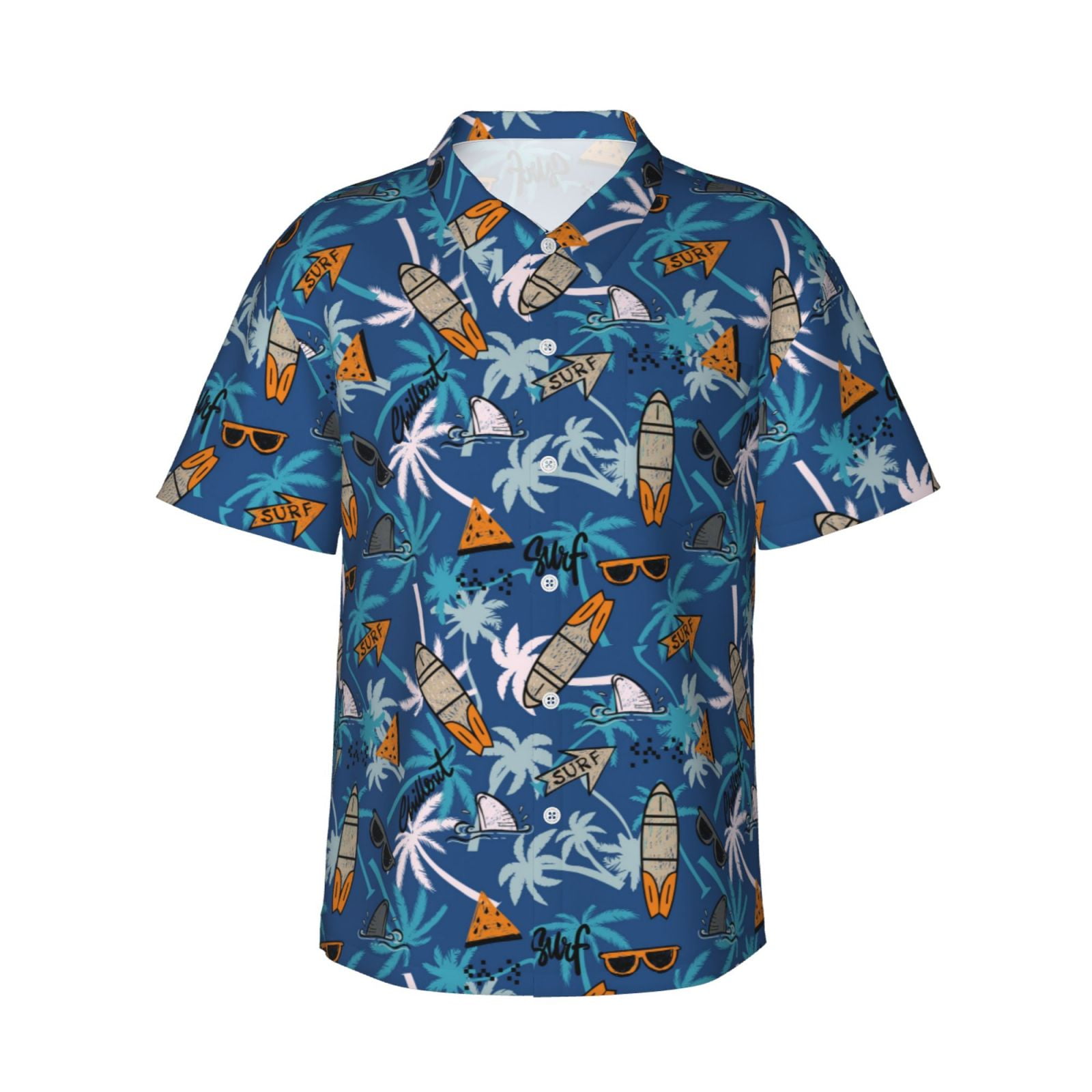 Bingfone Men's Short Sleeve Button Down Shirts Hawaiian Hawaiian Style