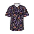 Bingfone Men's Short Sleeve Button Down Shirts Hawaiian Lavender