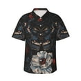 thumbnail image 1 of Bingfone Men's Short Sleeve Button Down Shirts Hawaiian Midnight Butterfly Floral Dream Printed Beach Shirt, 1 of 7