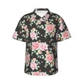 thumbnail image 1 of Bingfone Men's Short Sleeve Button Down Shirts Hawaiian Rose Flowers Printed Beach Shirt, 1 of 7