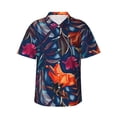 thumbnail image 1 of Bingfone Men's Short Sleeve Button Down Shirts Hawaiian Tropical Flower Printed Beach Shirt, 1 of 7