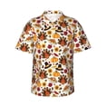 thumbnail image 1 of Bingfone Men's Short Sleeve Button Down Shirts Hawaiian turkey hat Pumpkin Printed Beach Shirt, 1 of 7