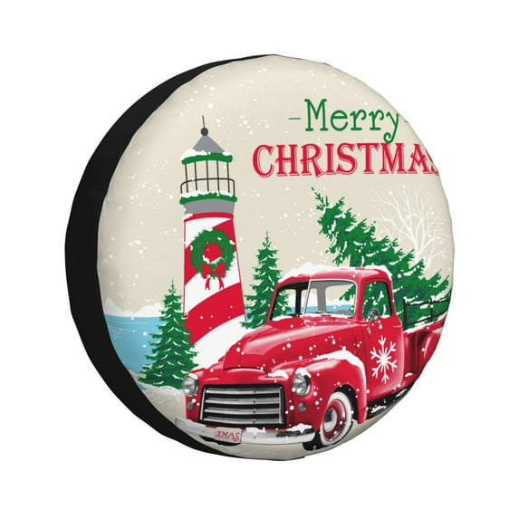 Bingfone Merry Christmas 1 Spare Tire Cover Weatherproof Universal Wheel Protectors For Rv Camper Travel Trailer Suv Truck 15 Inch