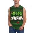 thumbnail image 1 of Bingfone Merry Christmas Pattern Men's Tank Tops Workout Sleeveless Tee Shirts Running Beach Tanks for Men-X-Large, 1 of 8