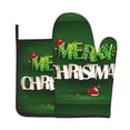 thumbnail image 1 of Bingfone Merry Christmas Print Oven Mitts Pot Holders Set 2 PCS for Kitchen for Cooking Grilling Baking BBQ Pot Holders Cook Essentials, 1 of 7