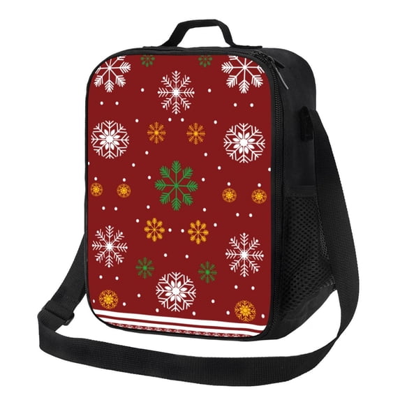 Bingfone Merry Christmas Reusable Insulated Lunch Bag Cooler For Work School Picnic Or Travel
