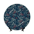 thumbnail image 1 of Bingfone Merry Christmas Winter Leaves Snowflakes Print Bone China Dinner Decorative Plates,Handmade Ceramic Dinner Plate with Stand for Home Club-6in, 1 of 6