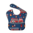 thumbnail image 1 of Bingfone Mess-Proof Baby Bib - Waterproof Bib For Baby Boy Or Girl With Food Catcher Pocket, Unisex-Fire Truck 1, 1 of 8
