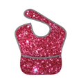 thumbnail image 1 of Bingfone Mess-Proof Baby Bib - Waterproof Bib For Baby Boy Or Girl With Food Catcher Pocket, Unisex-Pink Glitter, 1 of 8