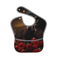 thumbnail image 1 of Bingfone Mess-Proof Baby Bib - Waterproof Bib for Baby Boy or Girl with Food Catcher Pocket, Unisex-Elegant Rose Skull, 1 of 6