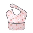 thumbnail image 1 of Bingfone Mess-Proof Baby Bib - Waterproof Bib for Baby Boy or Girl with Food Catcher Pocket, Unisex-Rabbit And Peach, 1 of 6
