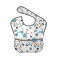 thumbnail image 1 of Bingfone Mess-Proof Baby Bib - Waterproof Bib for Baby Boy or Girl with Food Catcher Pocket, Unisex-Rose Flowers, 1 of 6