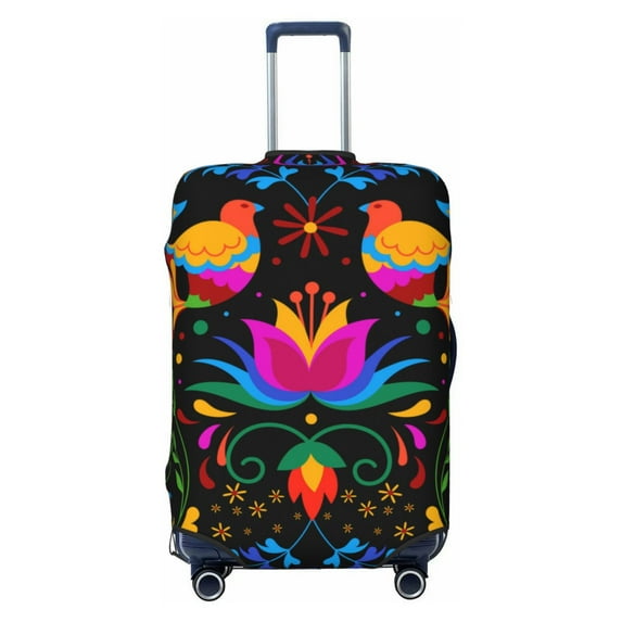 Bingfone Mexican Flower Traditional1 Luggage Cover Washable Suitcase Cover Protector Anti-Scratch Suitcase Cover Fits 18-32 Inch Luggage