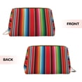 thumbnail image 1 of Bingfone Mexican Serape Blanket Stripes Print Leather Makeup Bag, Portable Hand-held Zipper Female Cosmetic Bag Toiletry Bag, Suitable for Home and Travel, 1 of 6