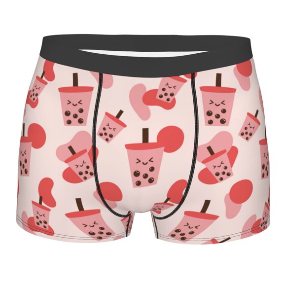 Bingfone Milk Tea Men's Underwear - Casual Stretch Boxer Briefs-X-Large