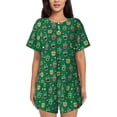 thumbnail image 1 of Bingfone Milk Tea Print Pajamas Sets for Women Soft Short-Sleeved Pjs with Lounge Shorts Two Piece Sleepwear, 1 of 1