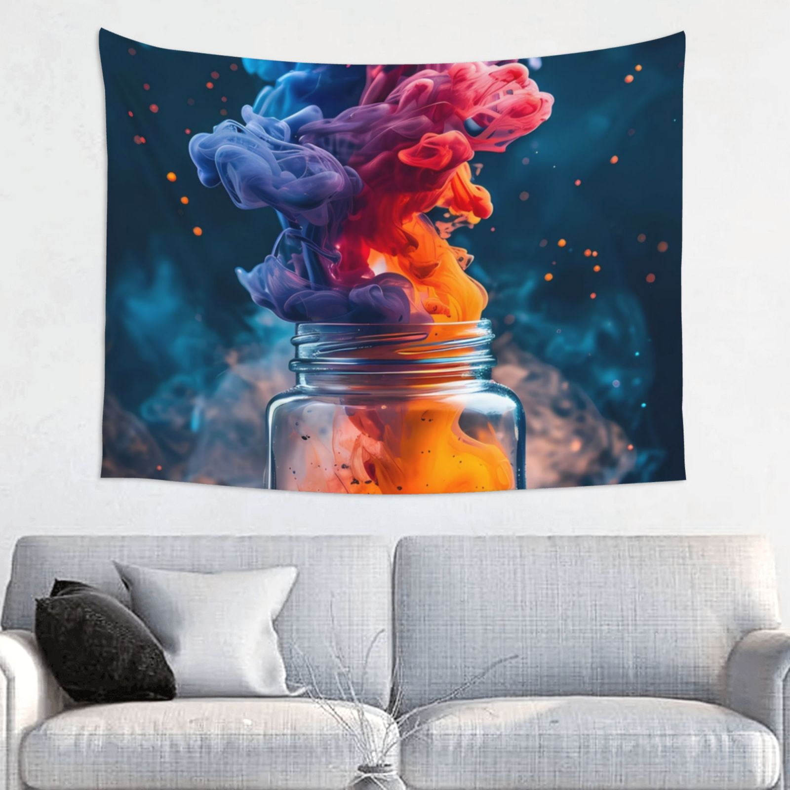 Bingfone Modern Art Red And Blue Colors Tapestry Wall Hanging Decor for