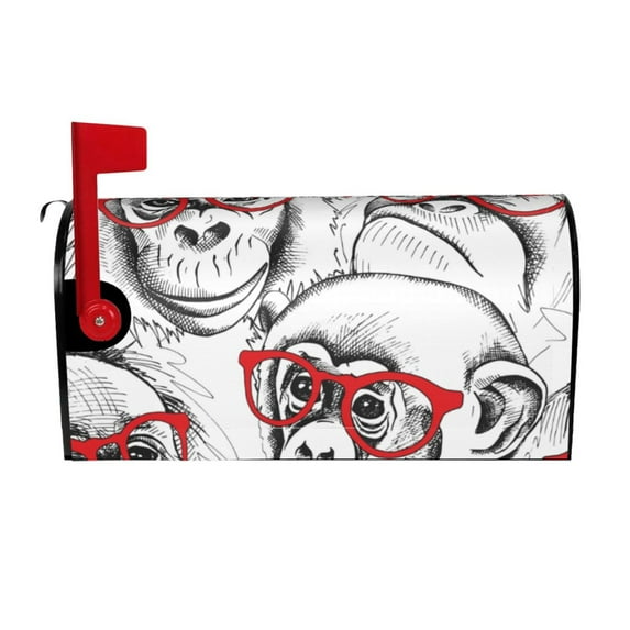 Bingfone Monkey Magnetic Mailbox Cover Standard Size for Garden Yard Outdoor Decorations-25.5x21 in