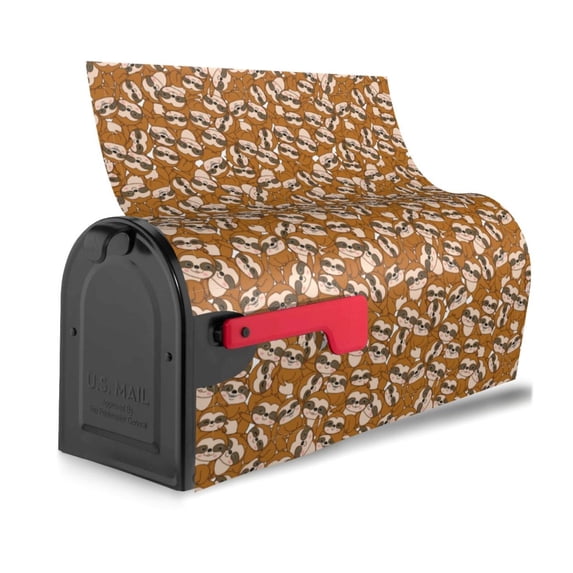 Bingfone Monkey Sloth Magnetic Mailbox Cover Standard Size for Garden Yard Outdoor Decorations-25.5x21 in