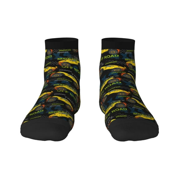 Bingfone Monster Truck1 Design Patterned Men'S Women'S Casual Cotton Socks