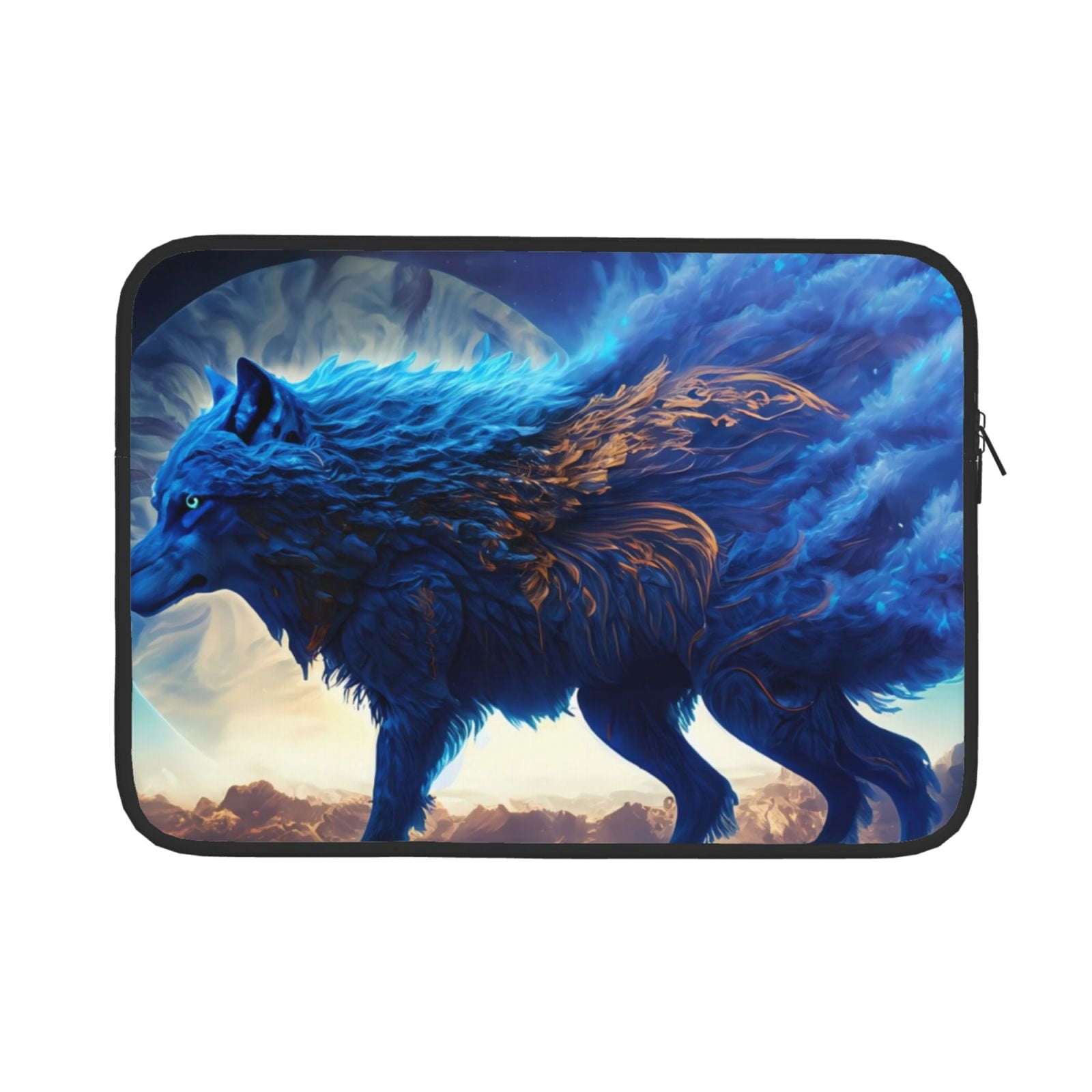 Bingfone Moonlit Blue Wolf Laptop Sleeve Case 13 inch , 360° Protective ...