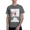 thumbnail image 1 of Bingfone Moose Kissing Under Mistletoe Men'S Loose Fit Short-Sleeve Pocket T-Shirt, 1 of 7