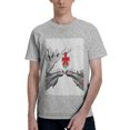 thumbnail image 1 of Bingfone Moose Kissing Under Mistletoe Men'S Loose Fit Short-Sleeve Pocket T-Shirt, 1 of 7