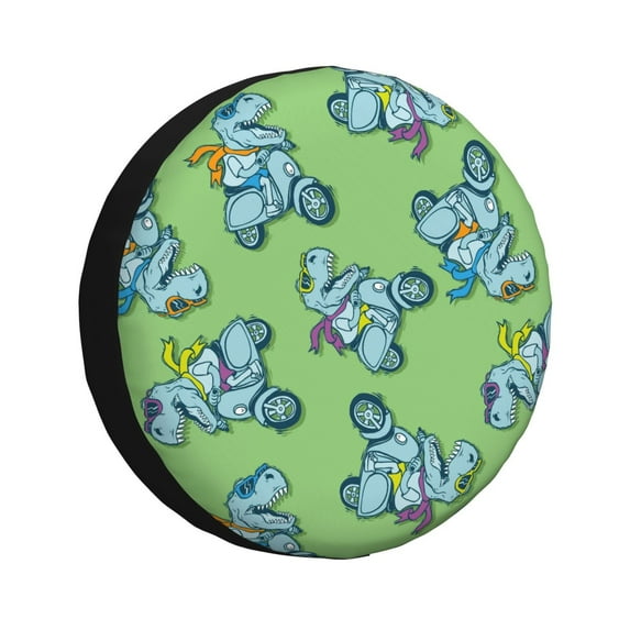 Bingfone Motorcycle Riding Dinosaur Spare Tire Cover Weatherproof Universal Wheel Protectors For Rv Camper Travel Trailer Suv Truck 15 Inch