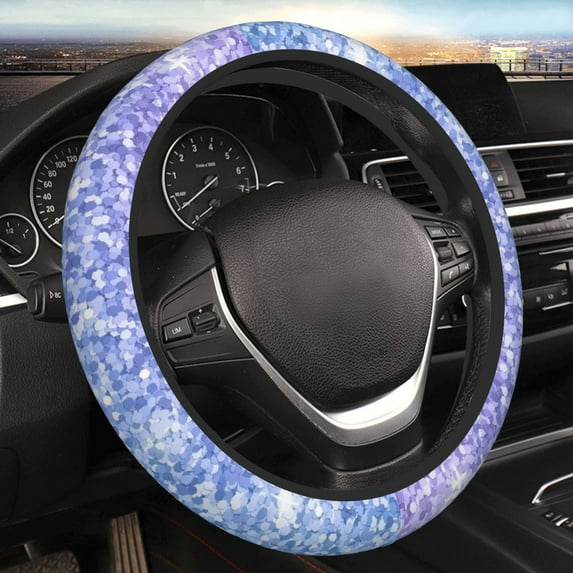 Bingfone Multicolor Glitter Steering Wheel Cover - Universal 15 Inches Car Steering Wheel Covers Grip Auto Internal Accessories
