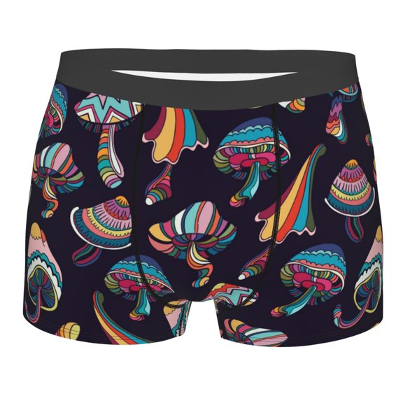 Bingfone Mushroom Doodle Men'S Underwear - Casual Stretch Boxer Briefs-Small