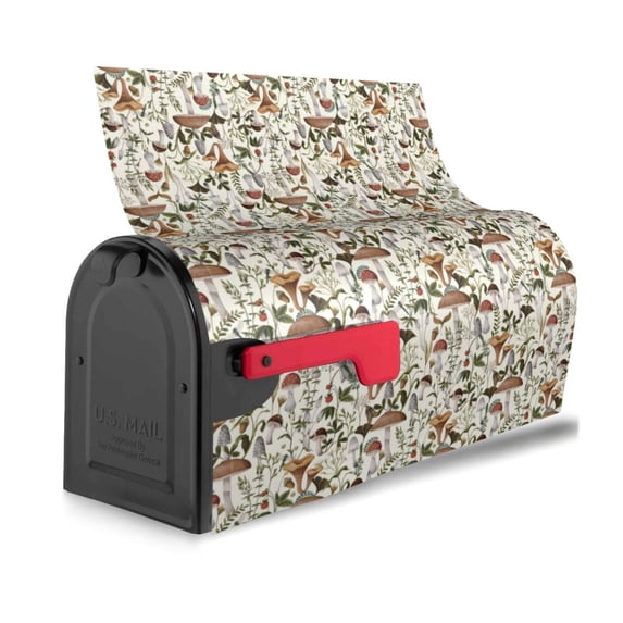 Bingfone Mushroom Garnish Magnetic Mailbox Cover Standard Size for Garden Yard Outdoor Decorations-25.5x21 in