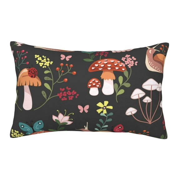 Bingfone Mushroom With Snails Standard Size Pillowcase, Long Staple Pure Cotton Envelope Closure Pillow Cover,14"X20"