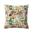 thumbnail image 1 of Bingfone Mushrooms Gnomes Linen Throw Pillow Covers Cushion Case Pocket Button Vintage Farmhouse Pillowcase For Sofa Couch Bed 20"X20", 1 of 9