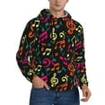 thumbnail image 1 of Bingfone Music Notes Men's Drawstring Hoodie Long Sleeve Pocket Sweatshirts-X-Large, 1 of 6