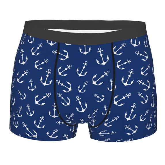 Bingfone Nautical Anchors Men's Underwear - Casual Stretch Boxer Briefs-X-Large