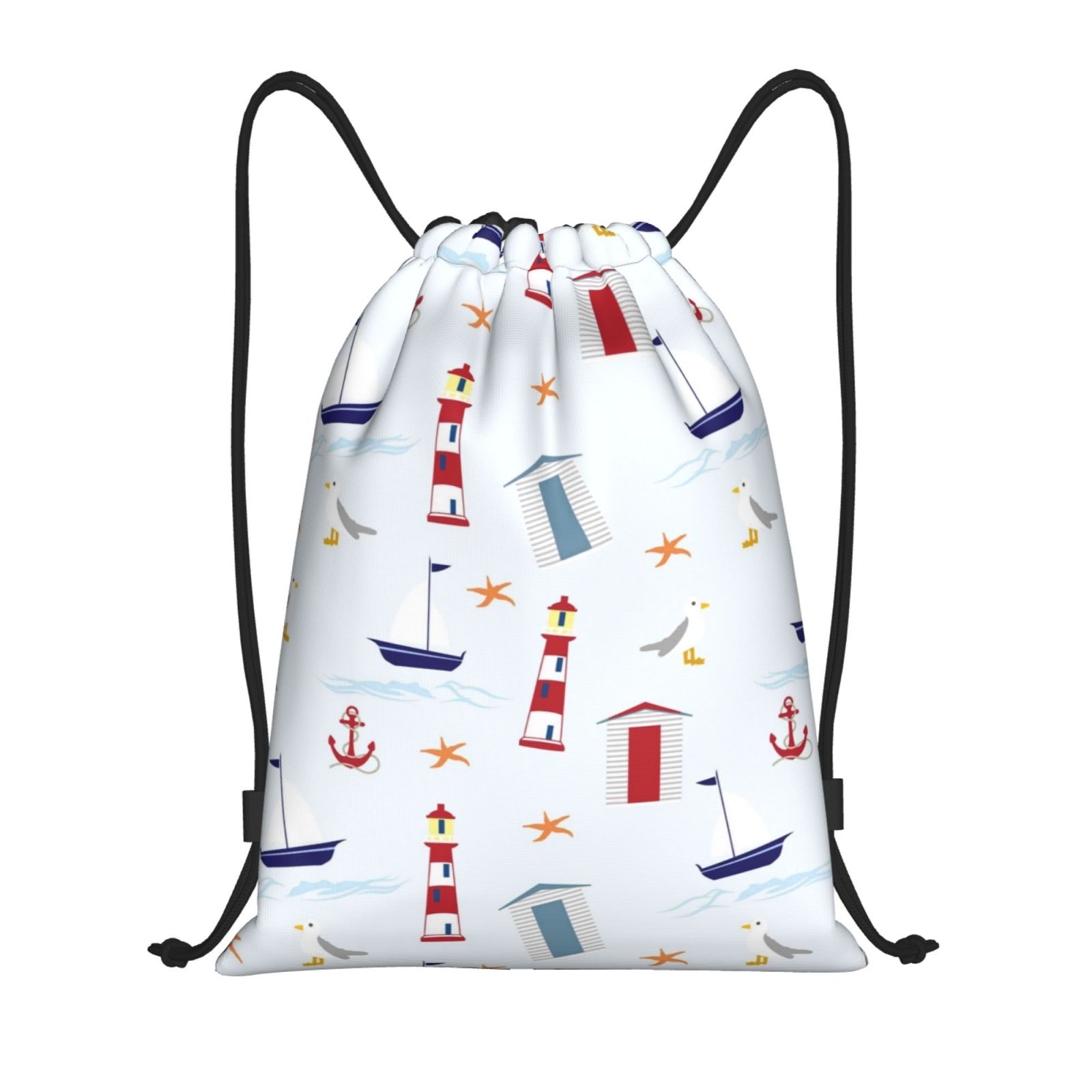 Bingfone Nautical Lighthouse Sailboat Drawstrings Backpacks Bags For ...