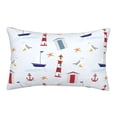 thumbnail image 1 of Bingfone Nautical Lighthouse Sailboat Standard Size Pillowcase, Long Staple Pure Cotton Envelope Closure Pillow Cover,14"X20", 1 of 9