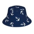 thumbnail image 1 of Bingfone Nautical Themed Simple Anchors Bucket Hat For Men Women,Packable Reversible Printed Sun Hats,Fisherman Outdoor Travel Hiking Beach Caps, 1 of 9
