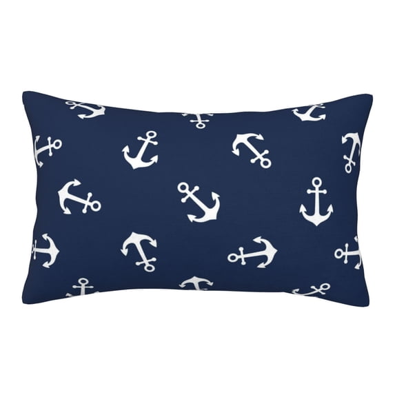 Bingfone Nautical Themed Simple Anchors Standard Size Pillowcase, Long Staple Pure Cotton Envelope Closure Pillow Cover,16"X24"