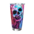 thumbnail image 1 of Bingfone Neon Skull With Milkshake for 20 Oz Stainless Steel Travel Mug Double Wall Water Coffee Cup for Home,Office, Outdoor Works Great for Ice Drinks and Hot Beverage-Without Straw, 1 of 8