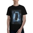 thumbnail image 1 of Bingfone Night Scene Of Wolves Men'S Loose Fit Short-Sleeve Pocket T-Shirt, 1 of 7