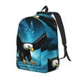thumbnail image 1 of Bingfone Night Sky Forest Bald Eagle Print Canvas College Laptop Backpack, Large Capacity Lightweight College Bookbag Casual Daypack-Medium, 1 of 5
