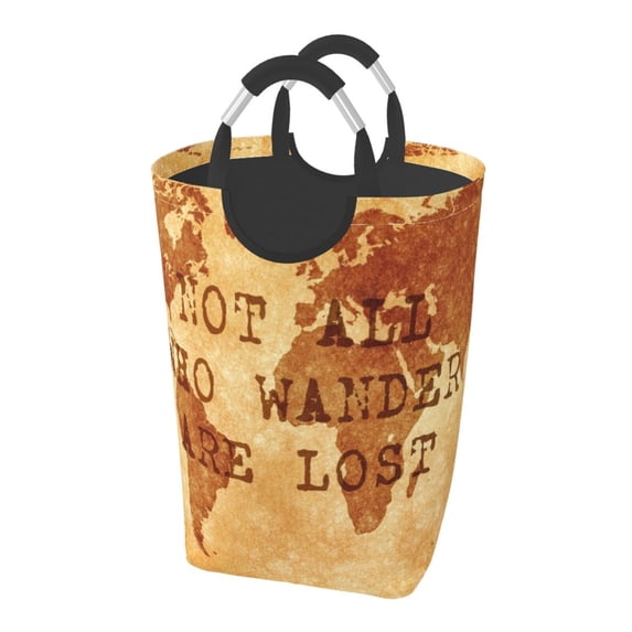 Bingfone Not All Those Who Wander Are Lost Laundry Hamper,Large Canvas Fabric Lightweight Storage Basket Toy Organizer Dirty Clothes Collapsible