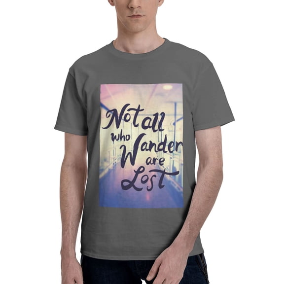 Bingfone Not All Those Who Wander Are Lost Men'S Loose Fit Short-Sleeve Pocket T-Shirt